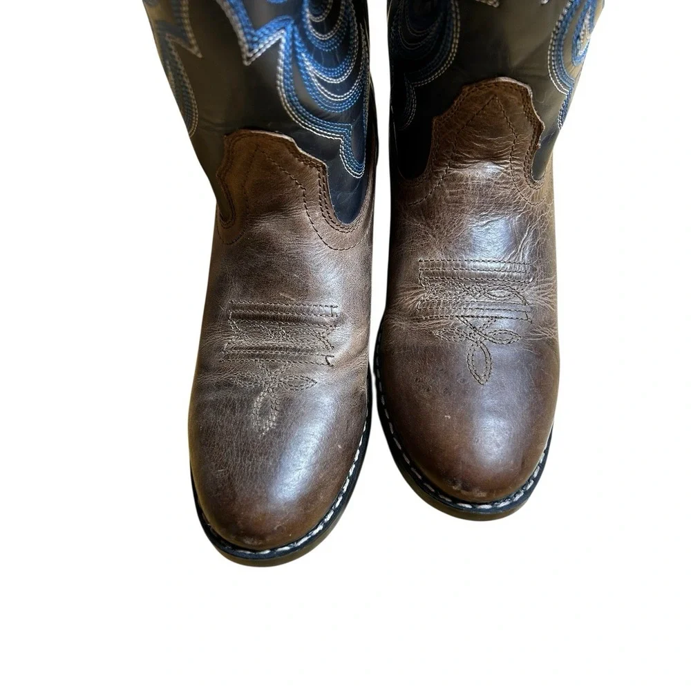 Cody James Two-Tone Embroidered Western Boot Boys Size‎ 5D Style 41477 Brown